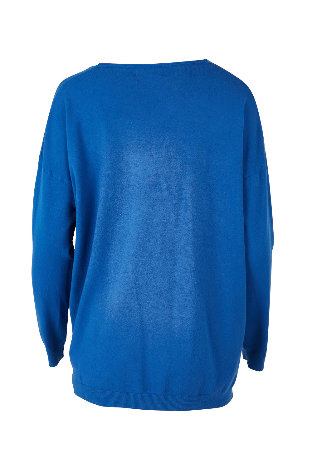 Product shot of the Cest La Vie Knit in colour Sapphire (Blue), from the back
