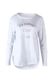 Product shot of the Les Copines L/S Tin colourShirt - White (White), from the front