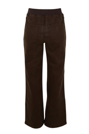 Product shot of the Maddy Wide Leg Jean in colour Chocolate, from the back