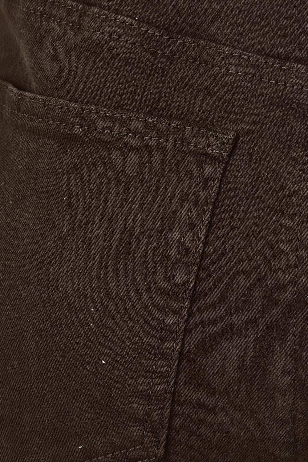 Product shot of the Maddy Wide Leg Jean in colour Chocolate, detail