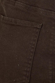 Product shot of the Maddy Wide Leg Jean in colour Chocolate, detail