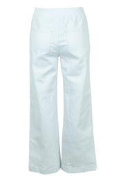 Product shot of the Maddy Wide Leg Jean in colour White (White), from the back