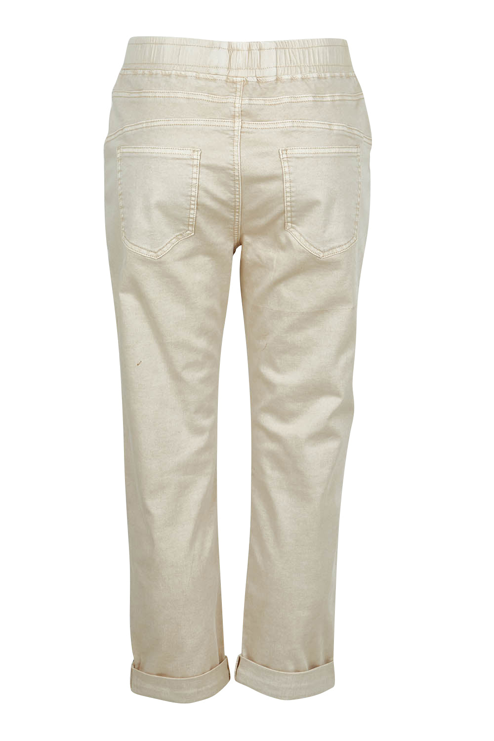 Product shot of the Isabella Cotton Pant in colour Natural, from the back