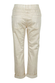 Product shot of the Isabella Cotton Pant in colour Natural, from the back