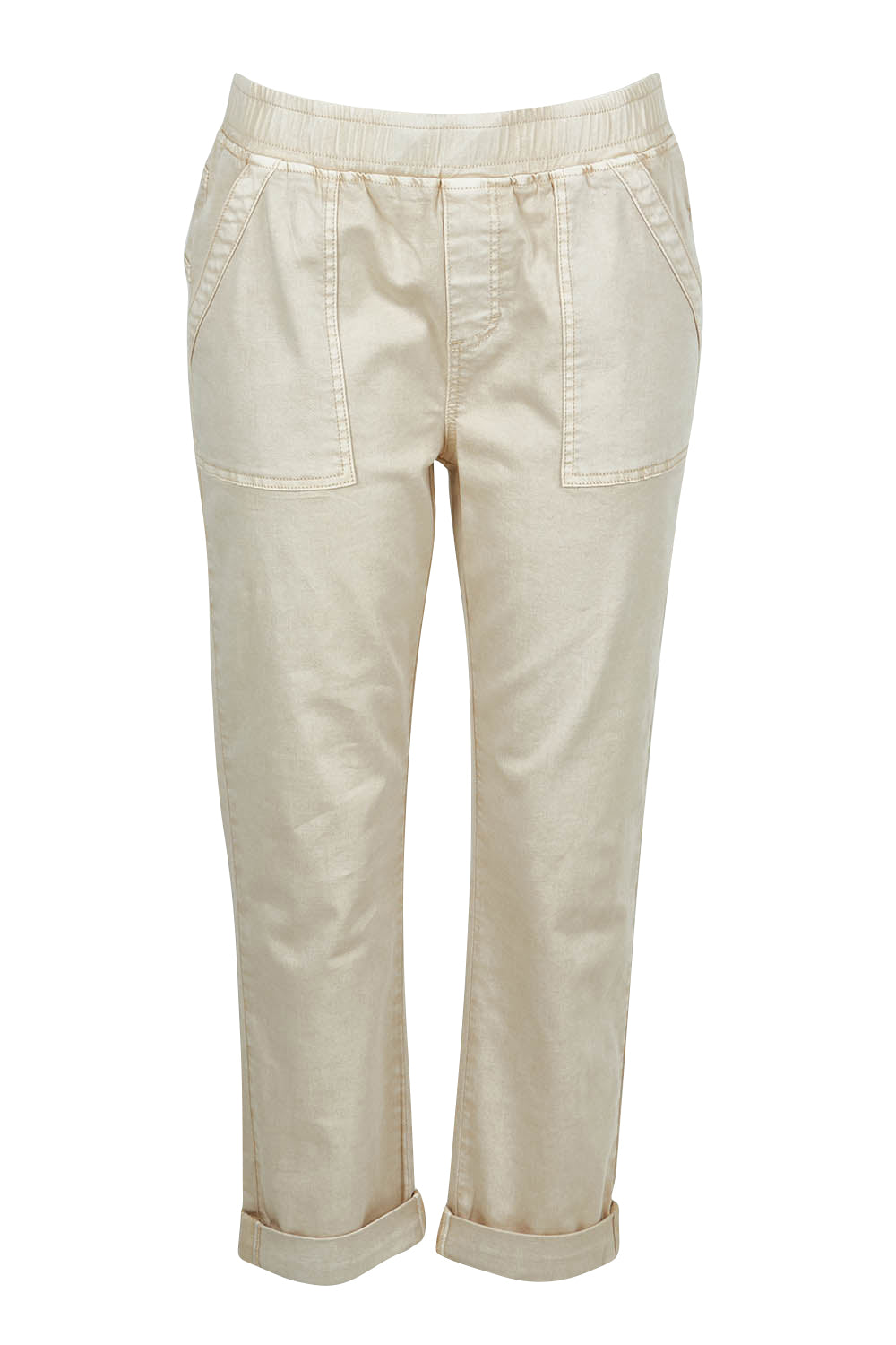 Product shot of the Isabella Cotton Pant in colour Natural, from the front