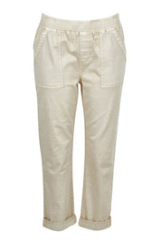 Product shot of the Isabella Cotton Pant in colour Natural, from the front
