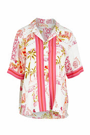 Product shot of the Ciao Bella Shirt in colour Pink (Pink), from the front