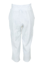 Product shot of the Byron Cotton 7/8 Pant in colour White (White), from the back