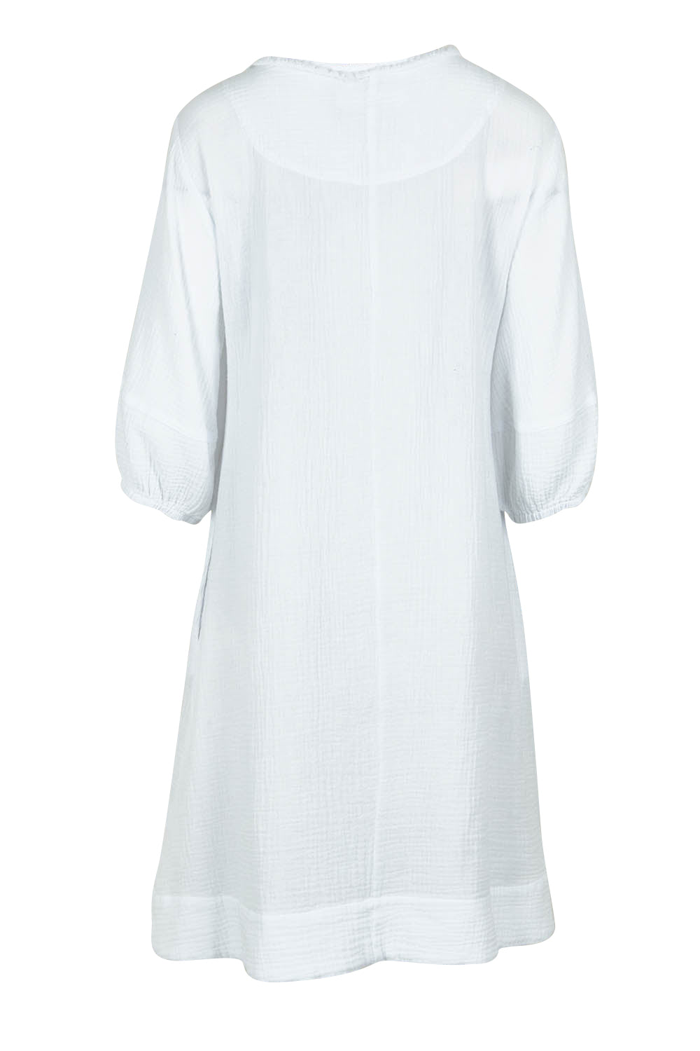 Product shot of the Byron Cotton Dress in colour White (White), from the back