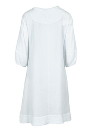 Product shot of the Byron Cotton Dress in colour White (White), from the back