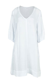 Product shot of the Byron Cotton Dress in colour White (White), from the front