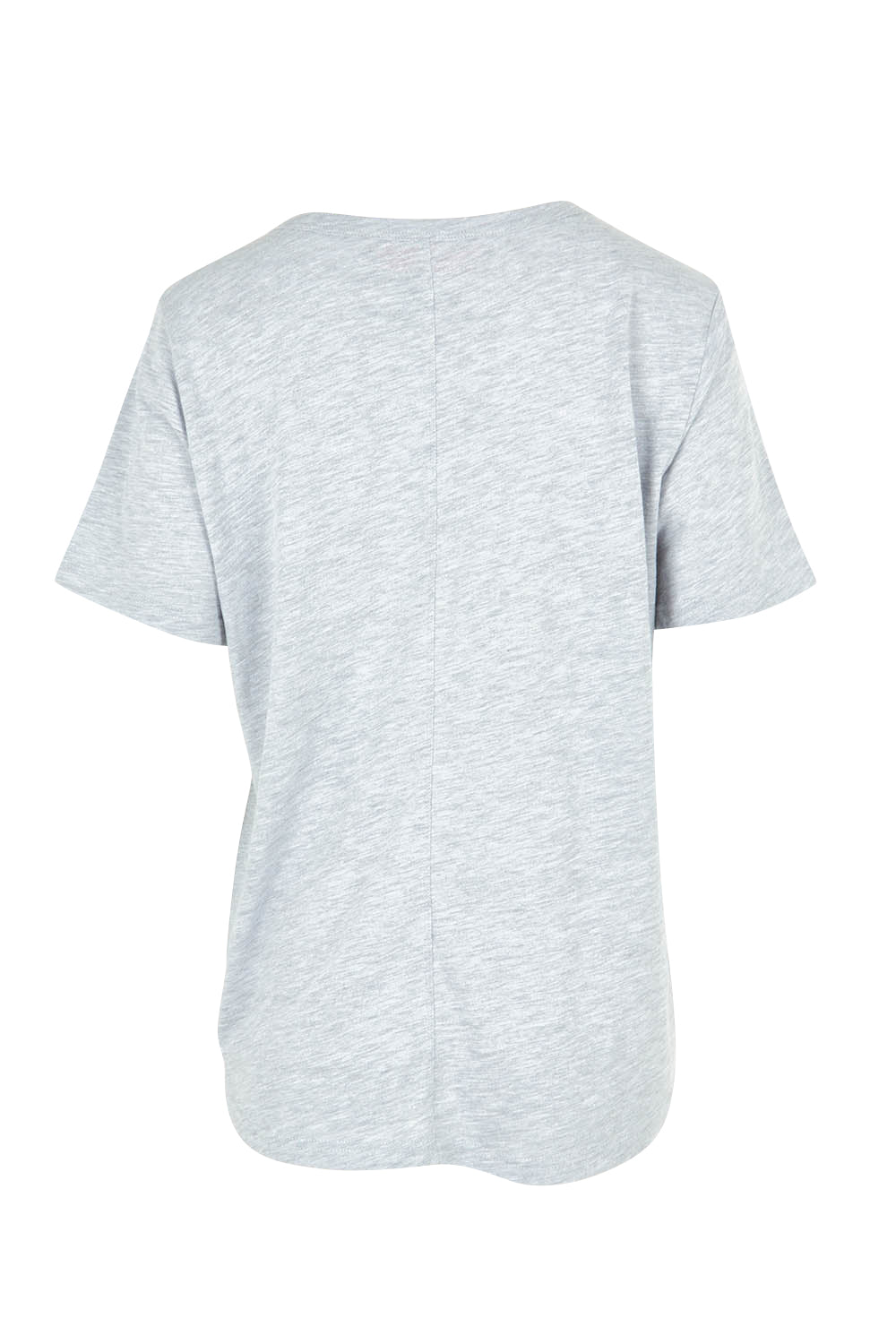 Product shot of the C'est La Vie Cotton Tee in colour Greymarle (Grey), from the back