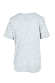 Product shot of the C'est La Vie Cotton Tee in colour Greymarle (Grey), from the back