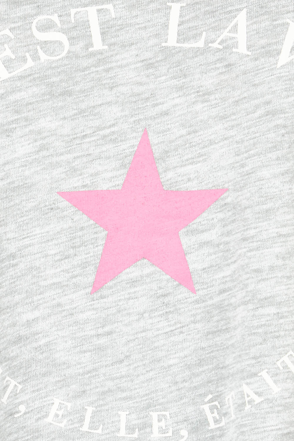 Product shot of the C'est La Vie Cotton Tee in colour Greymarle (Grey), detail