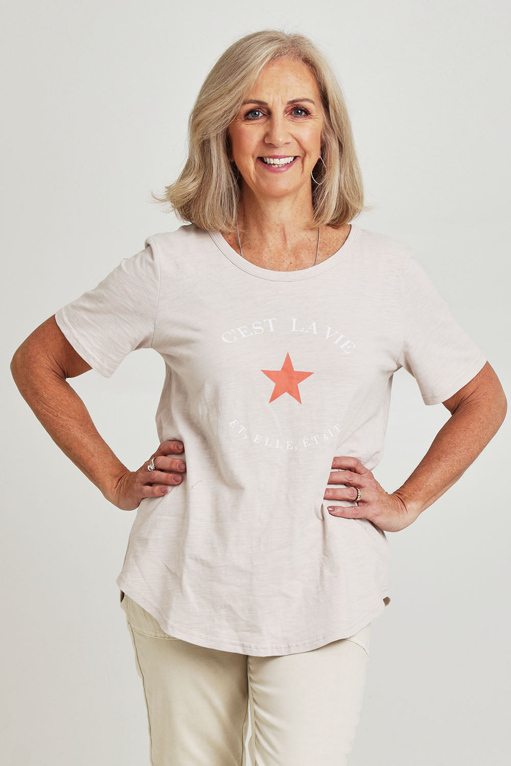 Preloved C'est La Vie Cotton Tee - Natural