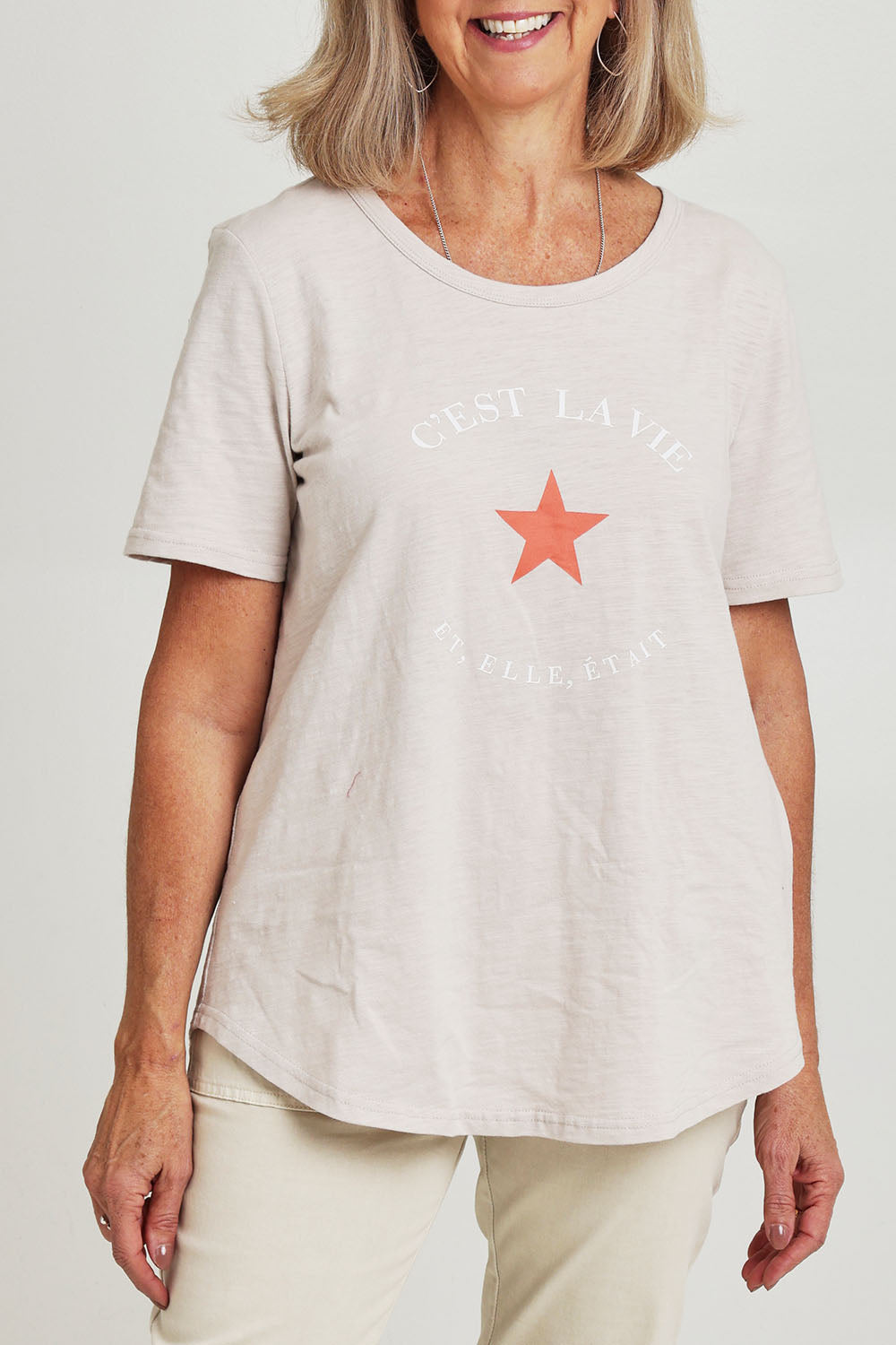 Preloved C'est La Vie Cotton Tee - Natural