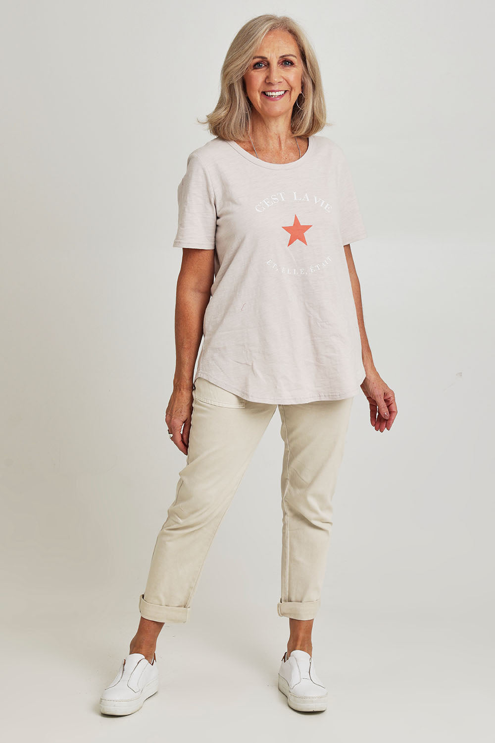 Preloved C'est La Vie Cotton Tee - Natural