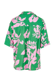 Product shot of the Spring Shirt in colour Emerald (Green), from the back
