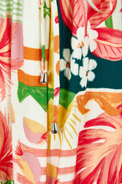 Product shot of the Cancun Dress in colour Multi (Green), detail