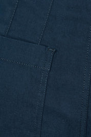 Product shot of The Marine Wide Leg Pant in colour Navy (Blue), detail
