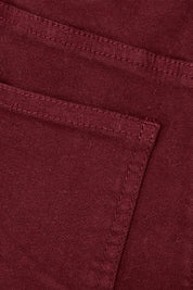 Product shot of the Carpenter Wide Leg Jean in colour Shiraz (Red), detail