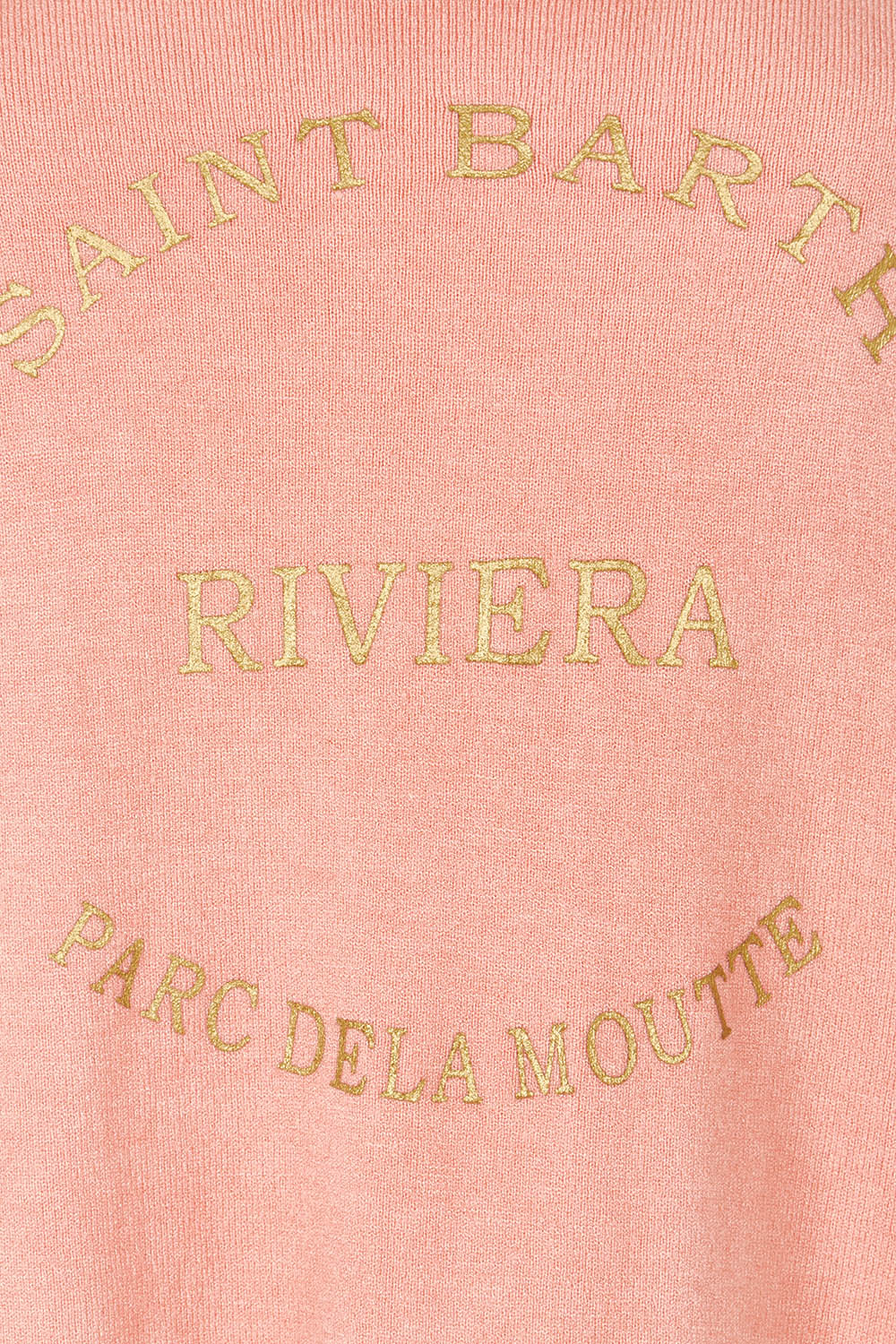 Product shot of the Saint Barth Knit in colour Coral (Pink), detail
