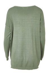 Product shot of the Saint Barth Knit in colour Khaki (Green), from the back
