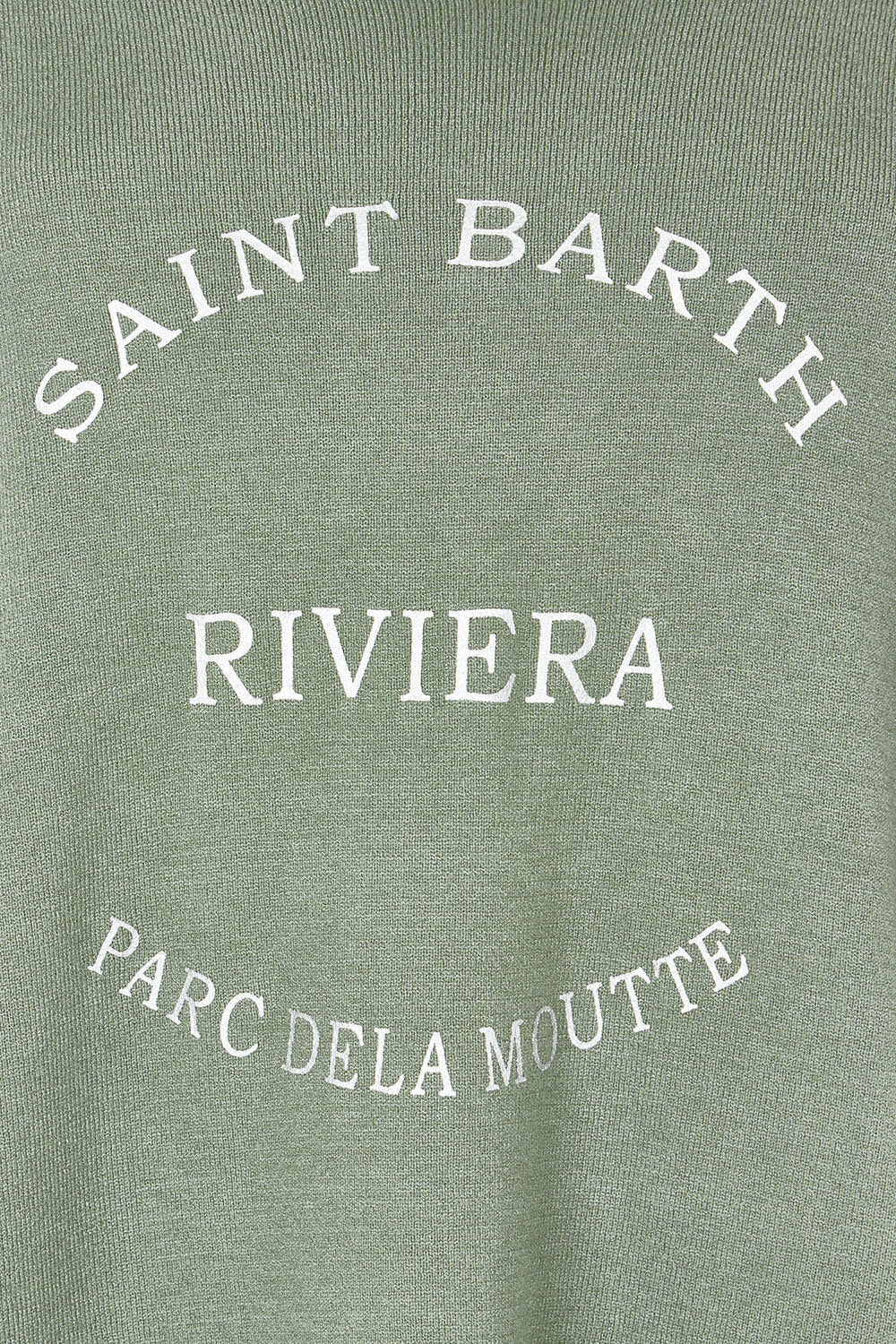 Product shot of the Saint Barth Knit in colour Khaki (Green), detail