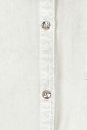 Product shot of the Paige Garment Washed Shirt in colour Natural, detail