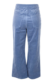 Product shot of the Lucy Stretch Cord Pant in colour Blue (Blue), from the back