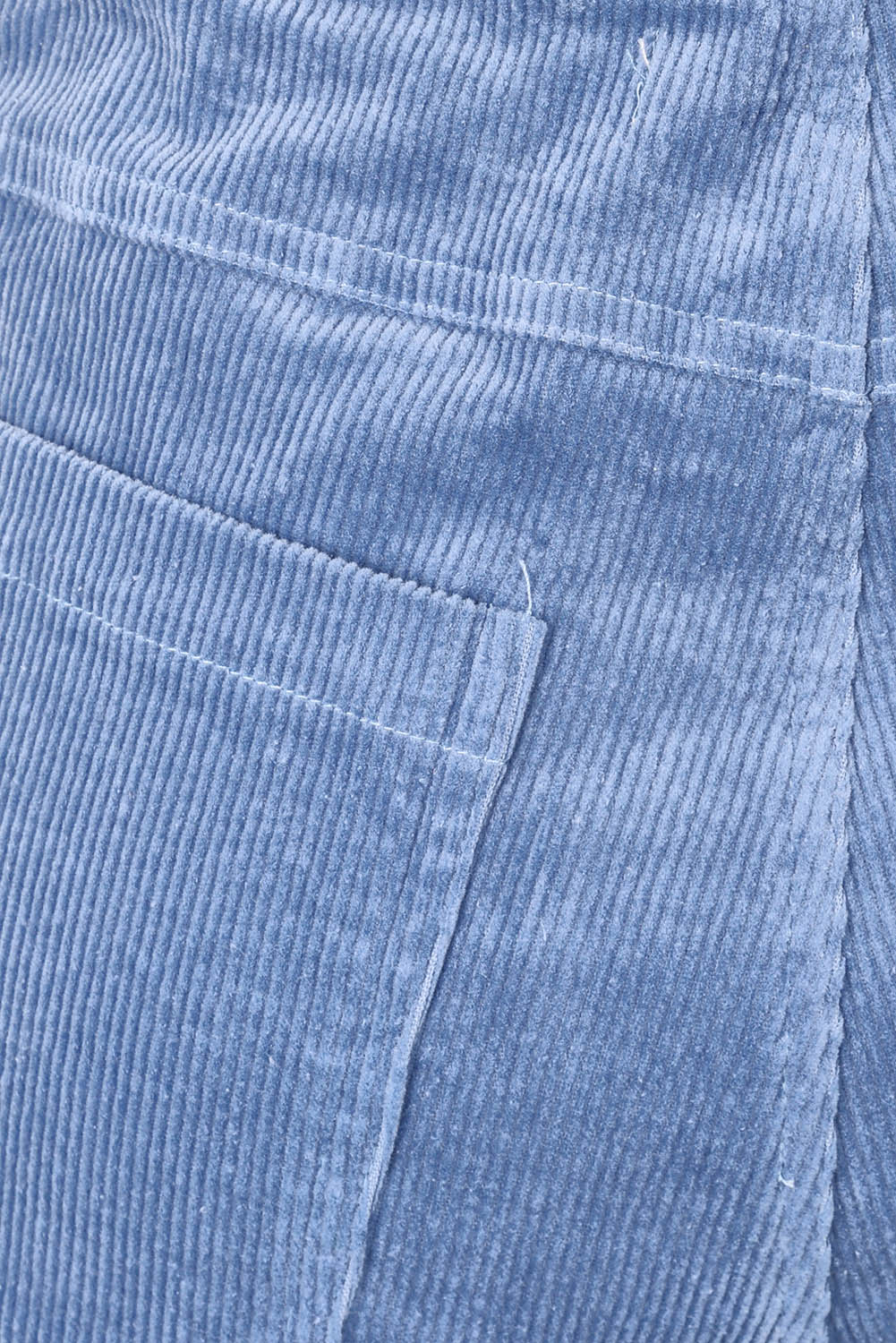 Product shot of the Lucy Stretch Cord Pant in colour Blue (Blue), detail