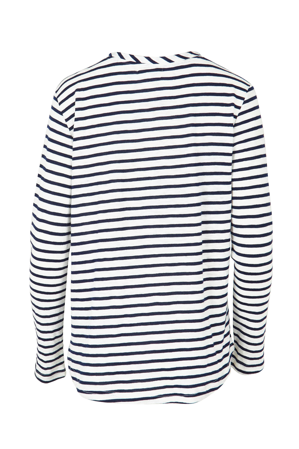 Product shot of the Riviera Cotton Blend Tee in colour Navywhite (Blue), from the back
