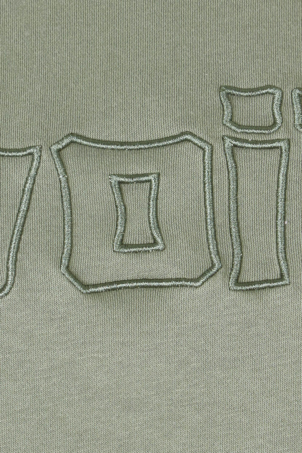 Product shot of the Voila Cotton Blend Sweat in colour Khaki (Green), detail