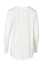 Product shot of the Vintage Cotton Tee in colour Denim (White), from the back