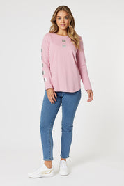 A model wearing the Chicago Jean in colour Denim (Blue), from the front, showing the whole outfit