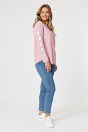 A model wearing the Chicago Jean in colour Denim (Blue), from the front, showing the whole outfit