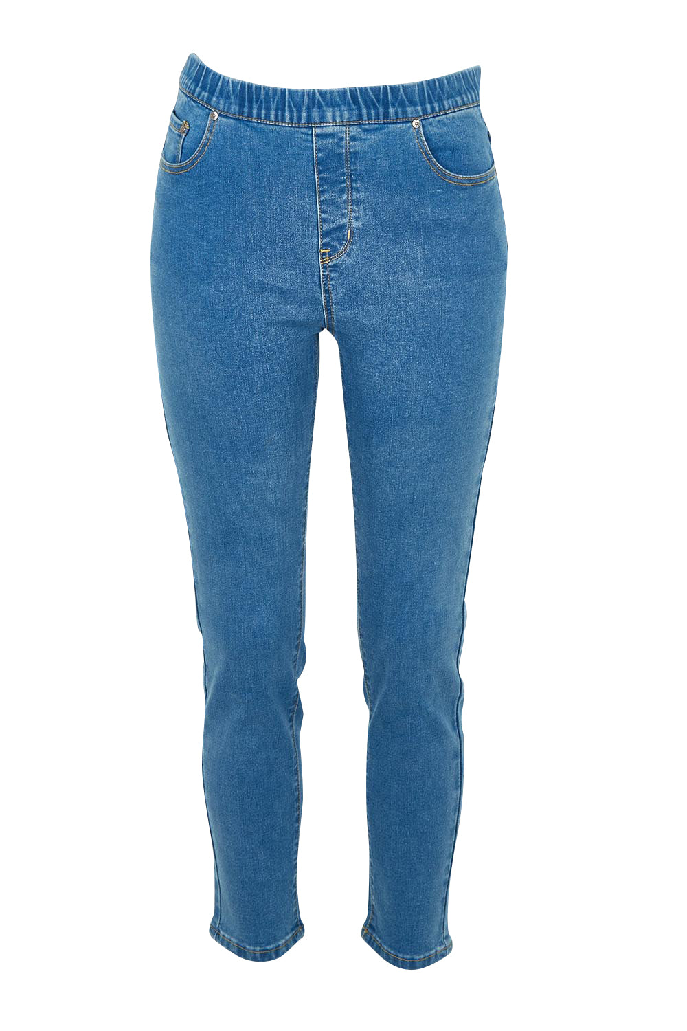 Product shot of the Chicago Jean in colour Denim (Blue), from the front