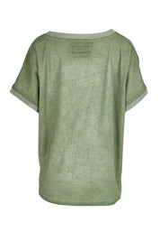 The Sienna Linen Blend Tee - Olive
