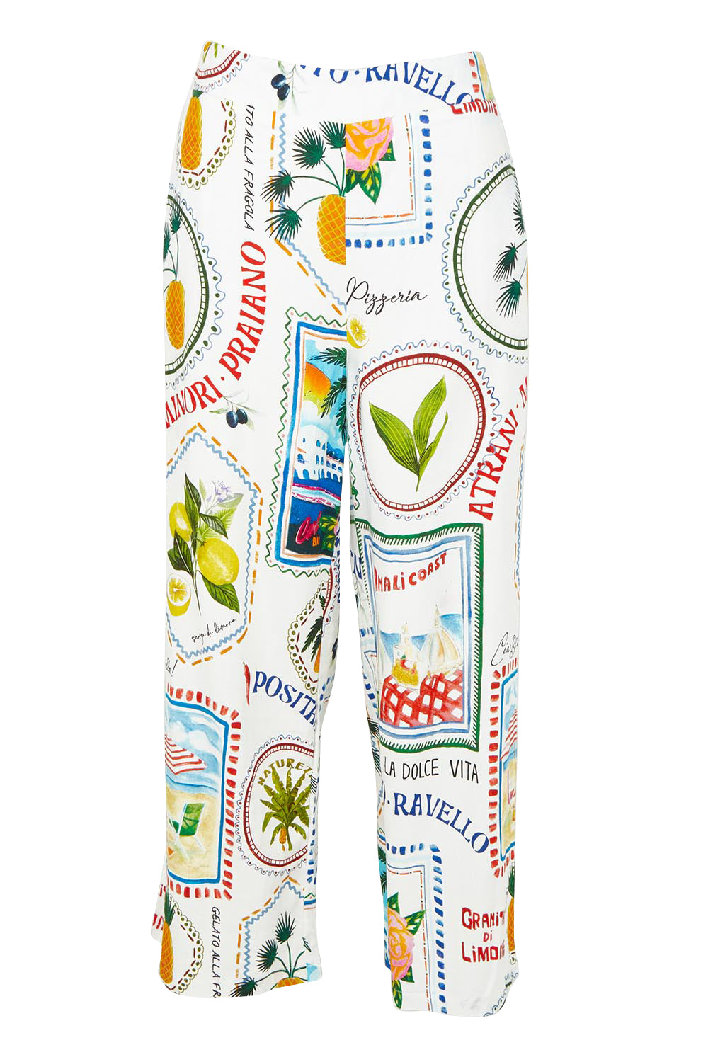 Product shot of the Amalfi Linen Blend Pant in colour Blue, from the front