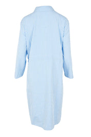 Product shot of the Skyler Stripe Cotton Dress in colour Blue (Blue), from the back