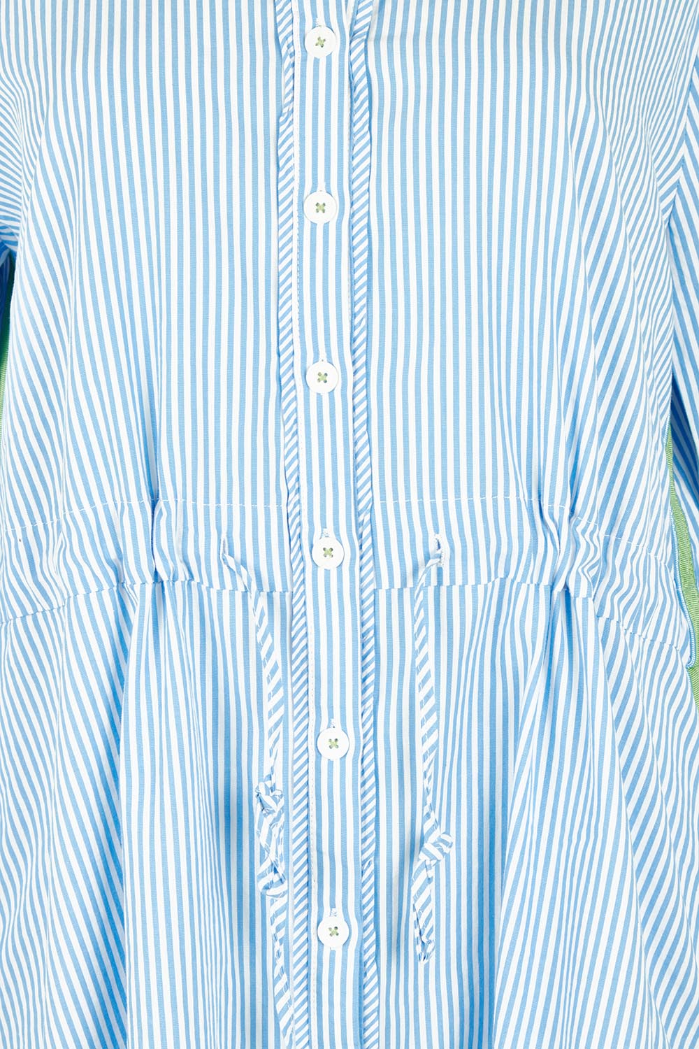 Product shot of the Skyler Stripe Cotton Dress in colour Blue (Blue), detail