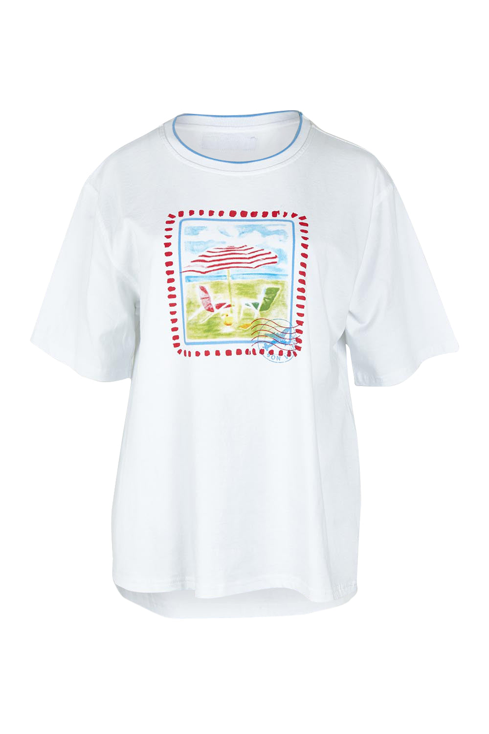 Product shot of the Amalfi Cotton Tee in colour White (White), from the front