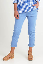 Isabella Cotton Pant - Sky