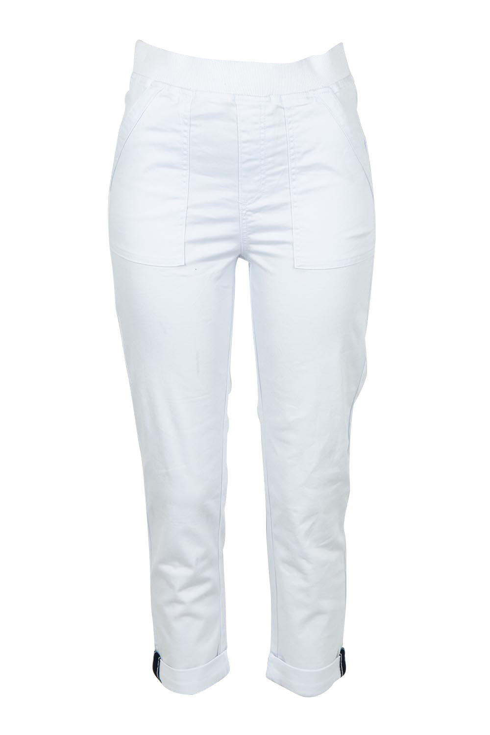 Product shot of the Isabella Cotton Pant in colour White (White), from the front