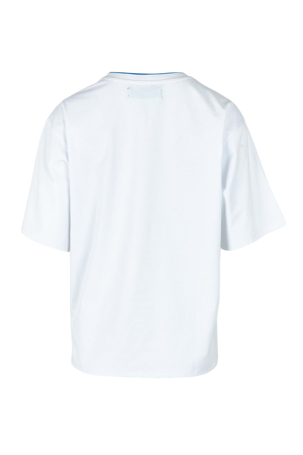 Product shot of the Heart Printed Cotton Tee in colour White (White), from the back