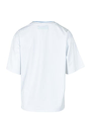 Product shot of the Heart Printed Cotton Tee in colour White (White), from the back