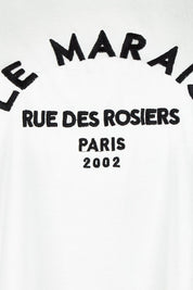 Product shot of the Le Marais Cotton Tee in colour White (White), detail