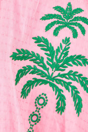 Product shot of the Pina Colada Embroidered Cotton Top in colour Pink (Pink), detail