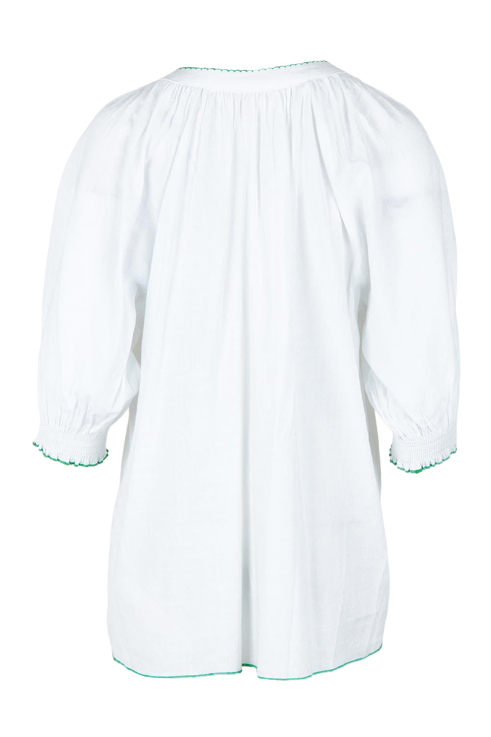 Product shot of the Pina Colada Embroidered Cotton Top in colour White (White), from the back
