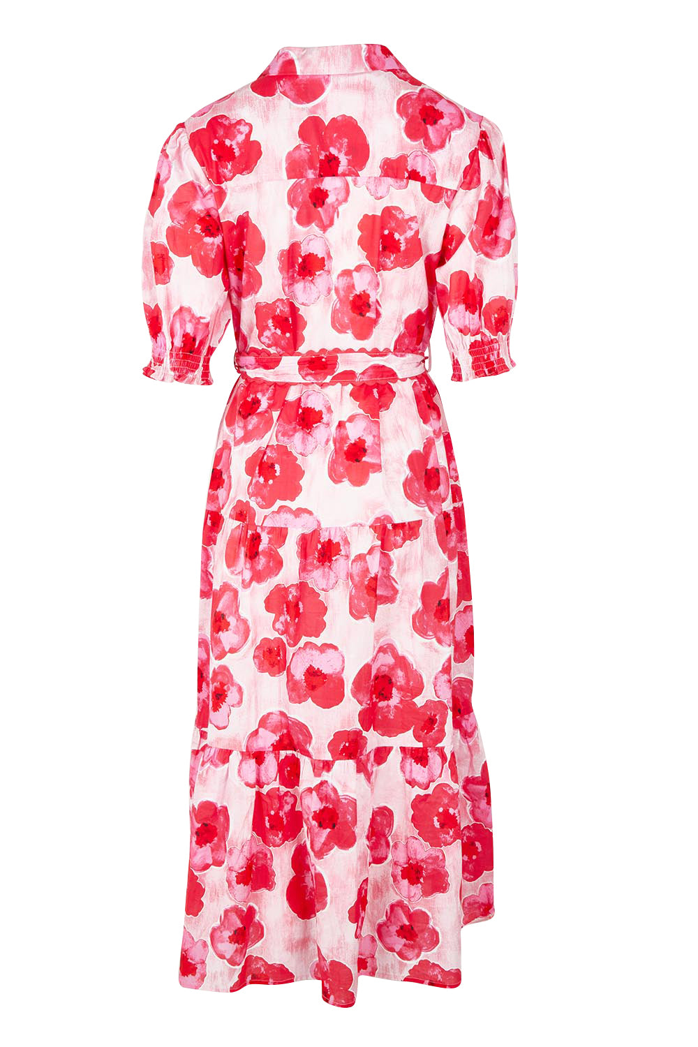 Product shot of the Pink Poppies Cotton Dress in colour Pink (Pink), from the back